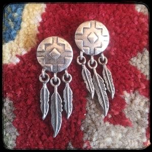 Boho ethnic Native American symbol earrings